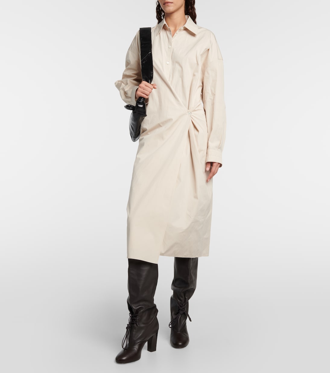 Robe chemise en coton et soie | Lemaire