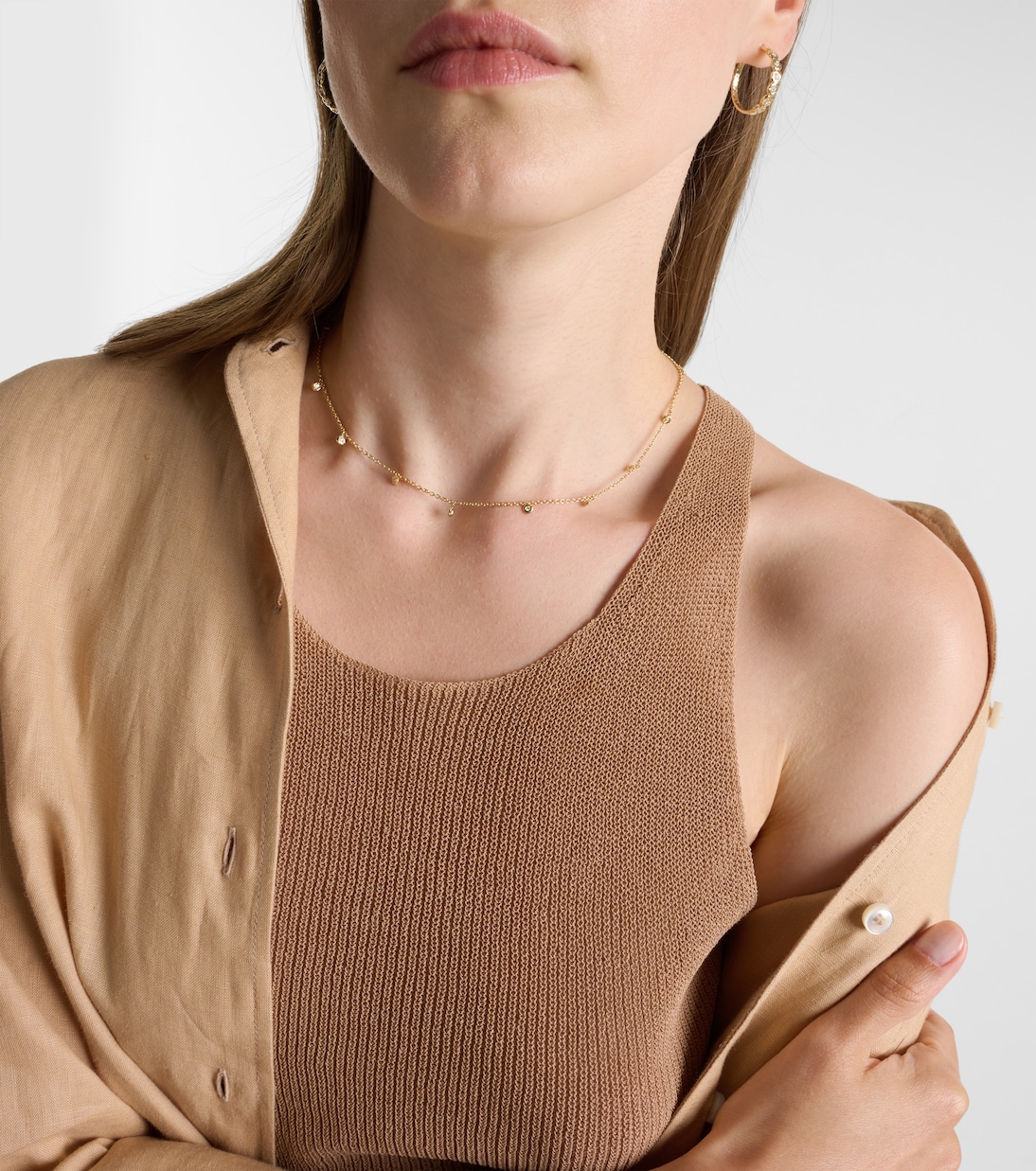 Collana Micro Nesting Octavia Elizabeth in oro 18kt con diamanti, stile giovane e raffinato