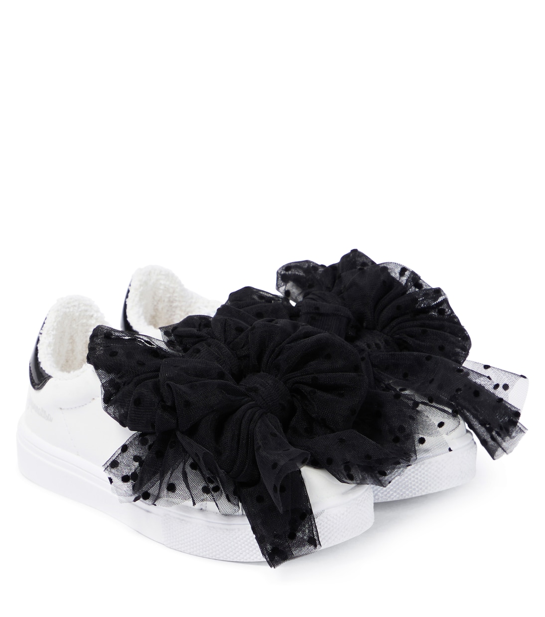 Sneakers in pelle con fiocchi | Monnalisa