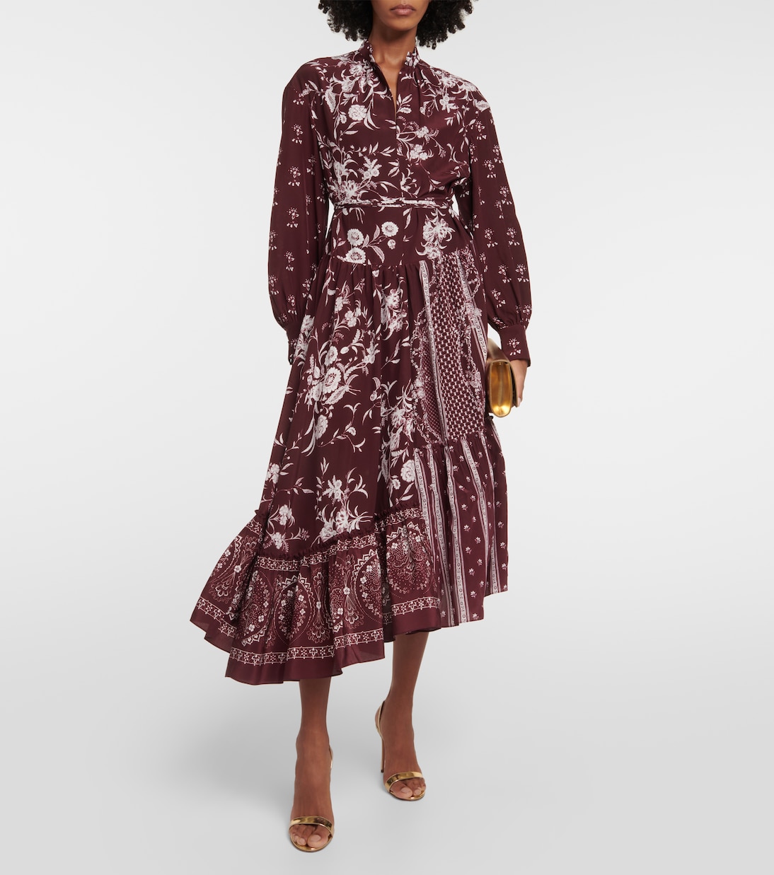 Vestido midi de seda floral | Erdem
