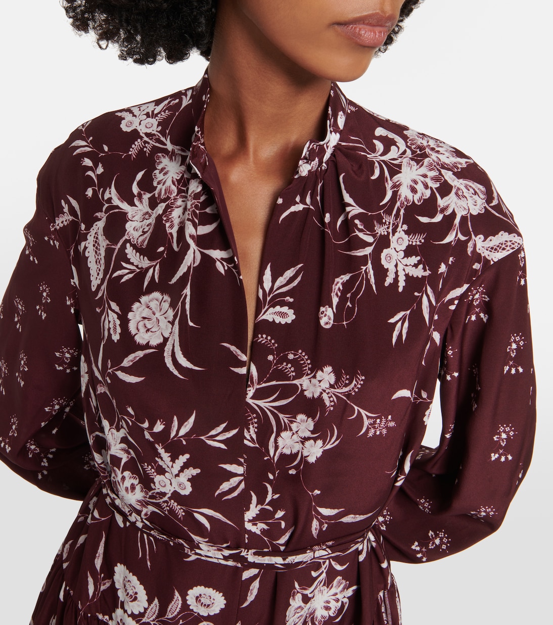 Vestido midi de seda floral | Erdem