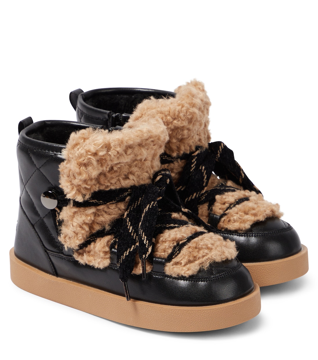 Faux leather and shearling boots | Monnalisa