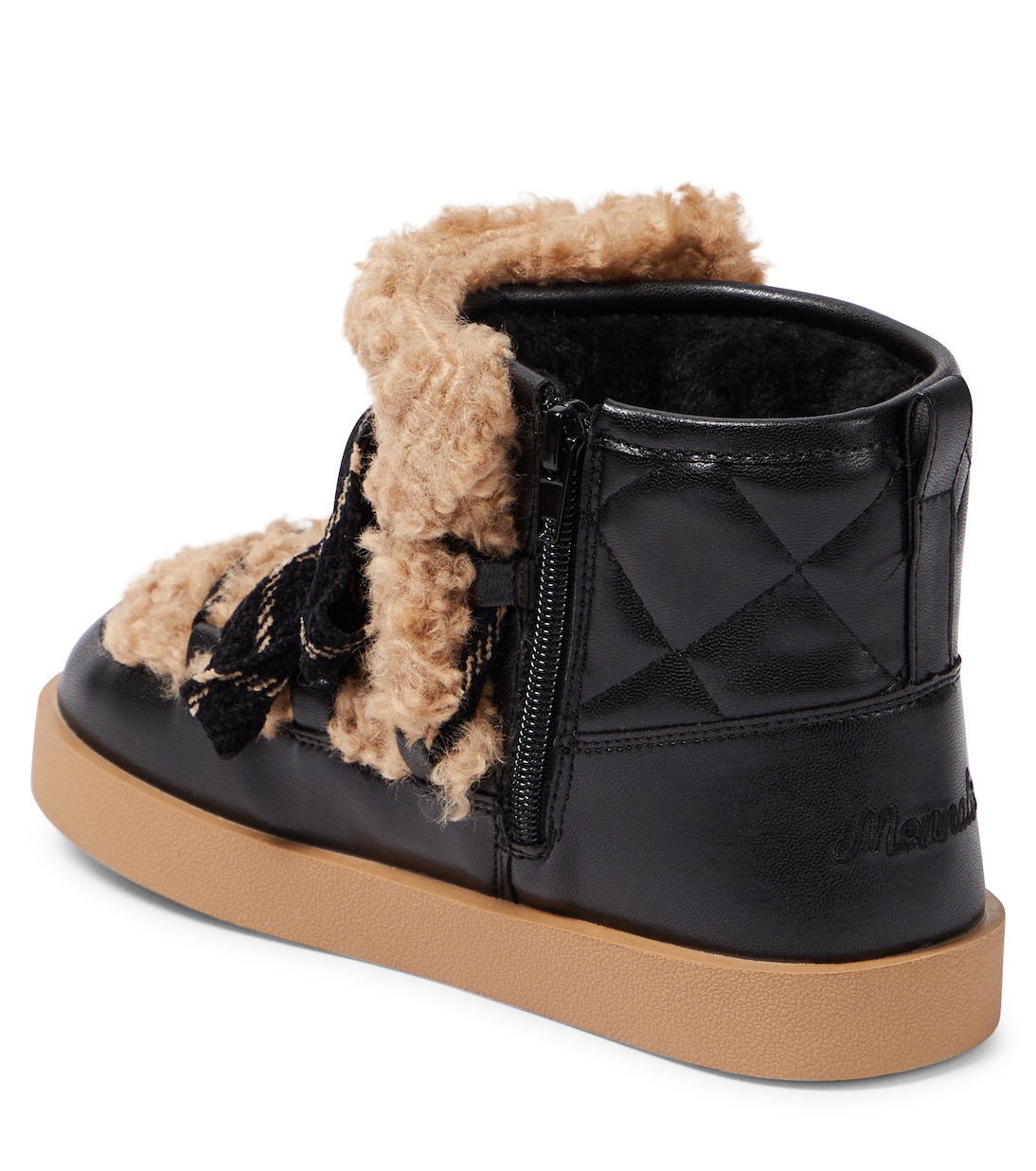 Faux leather and shearling boots | Monnalisa