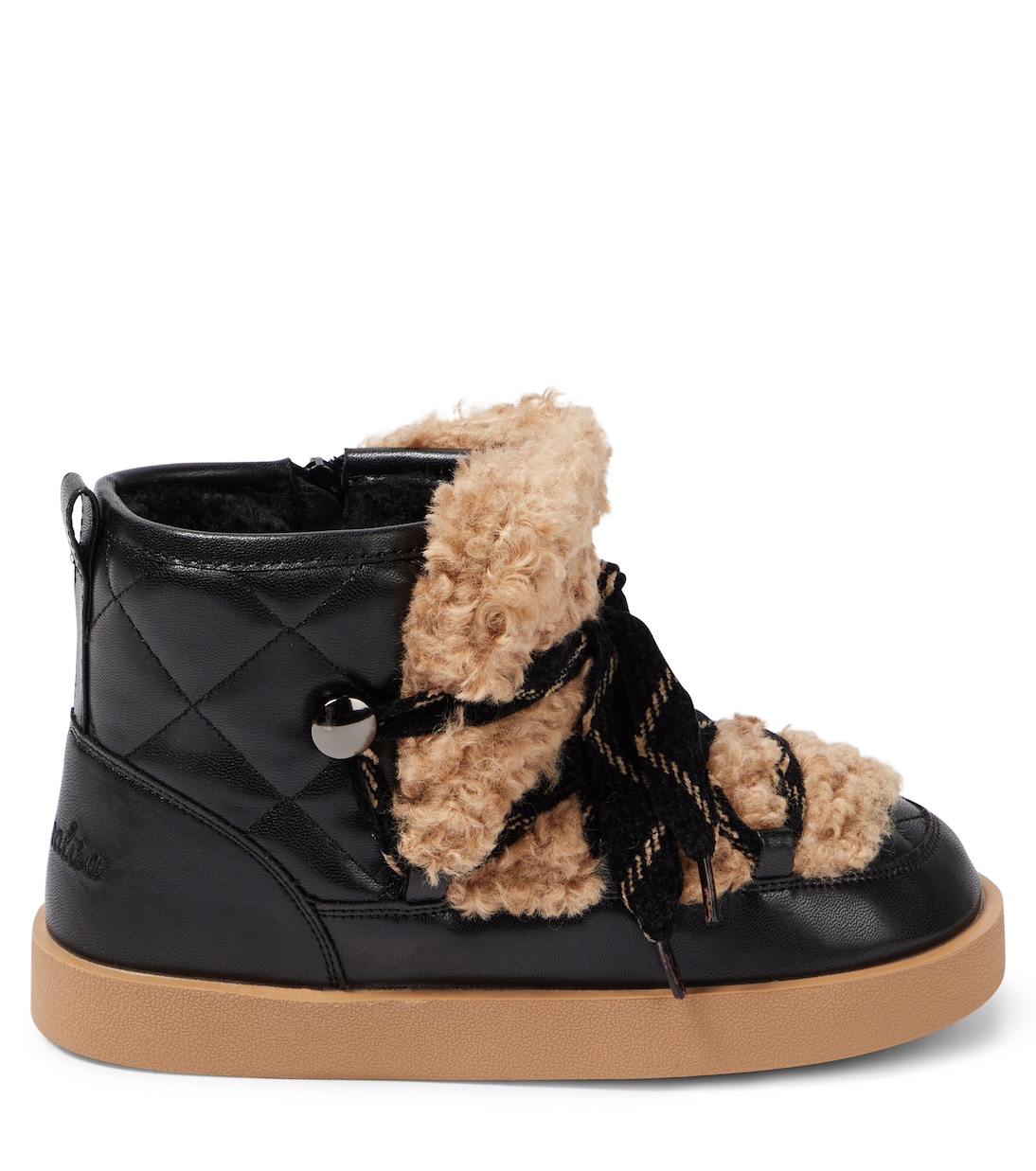 Faux leather and shearling boots | Monnalisa