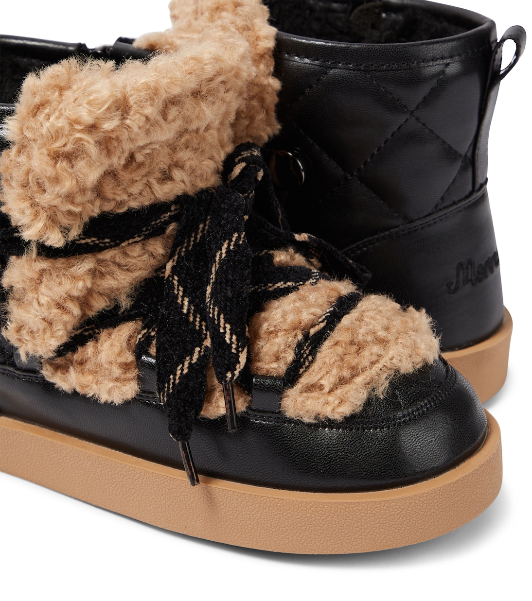 Faux leather and shearling boots | Monnalisa