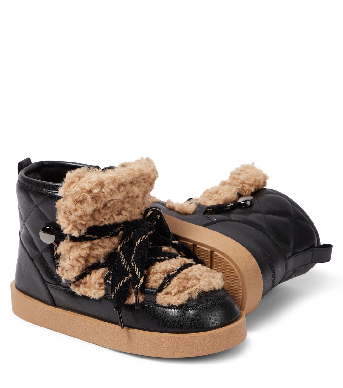 Faux leather and shearling boots | Monnalisa