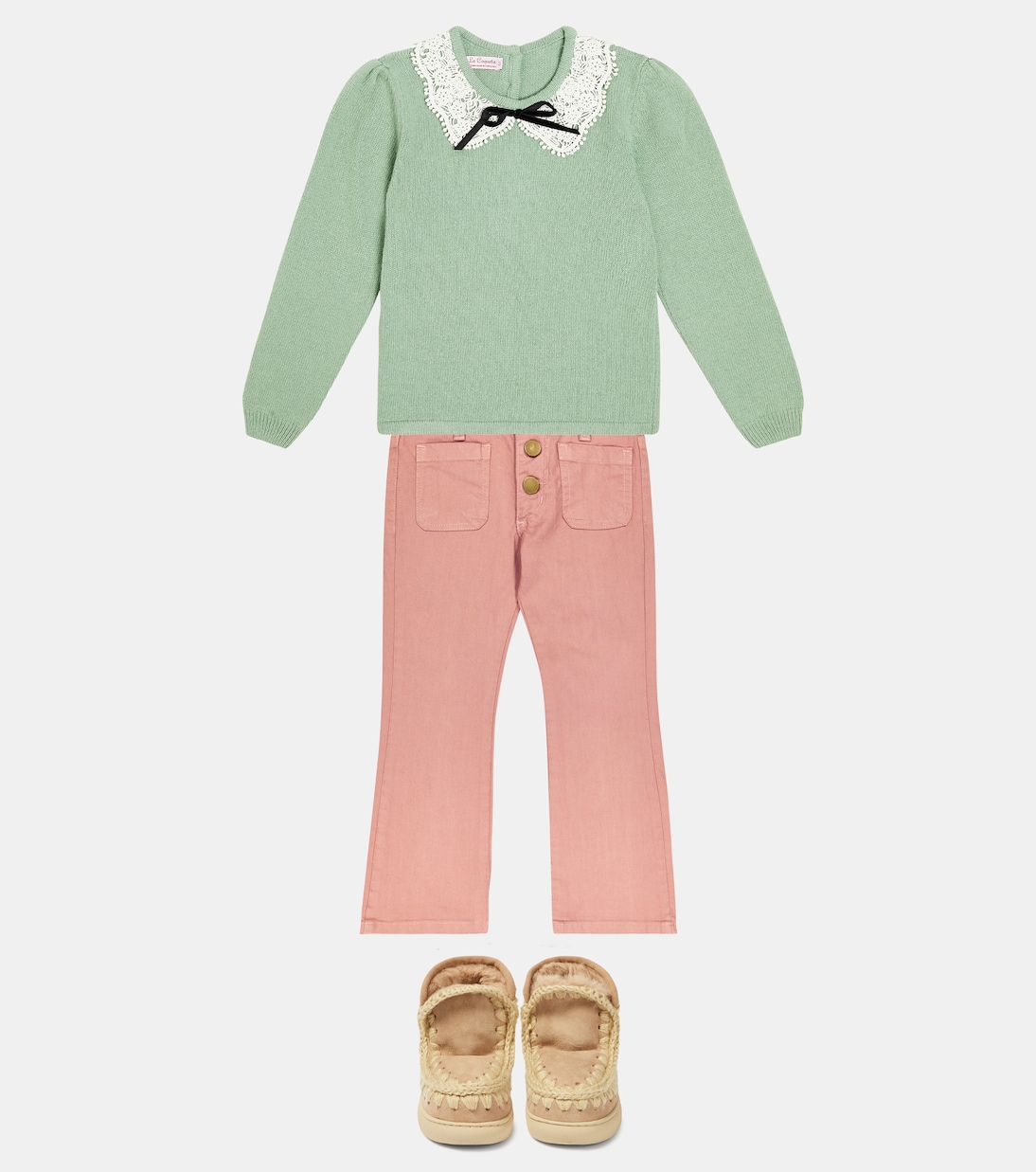 Pullover in misto lana con pizzo | La Coqueta