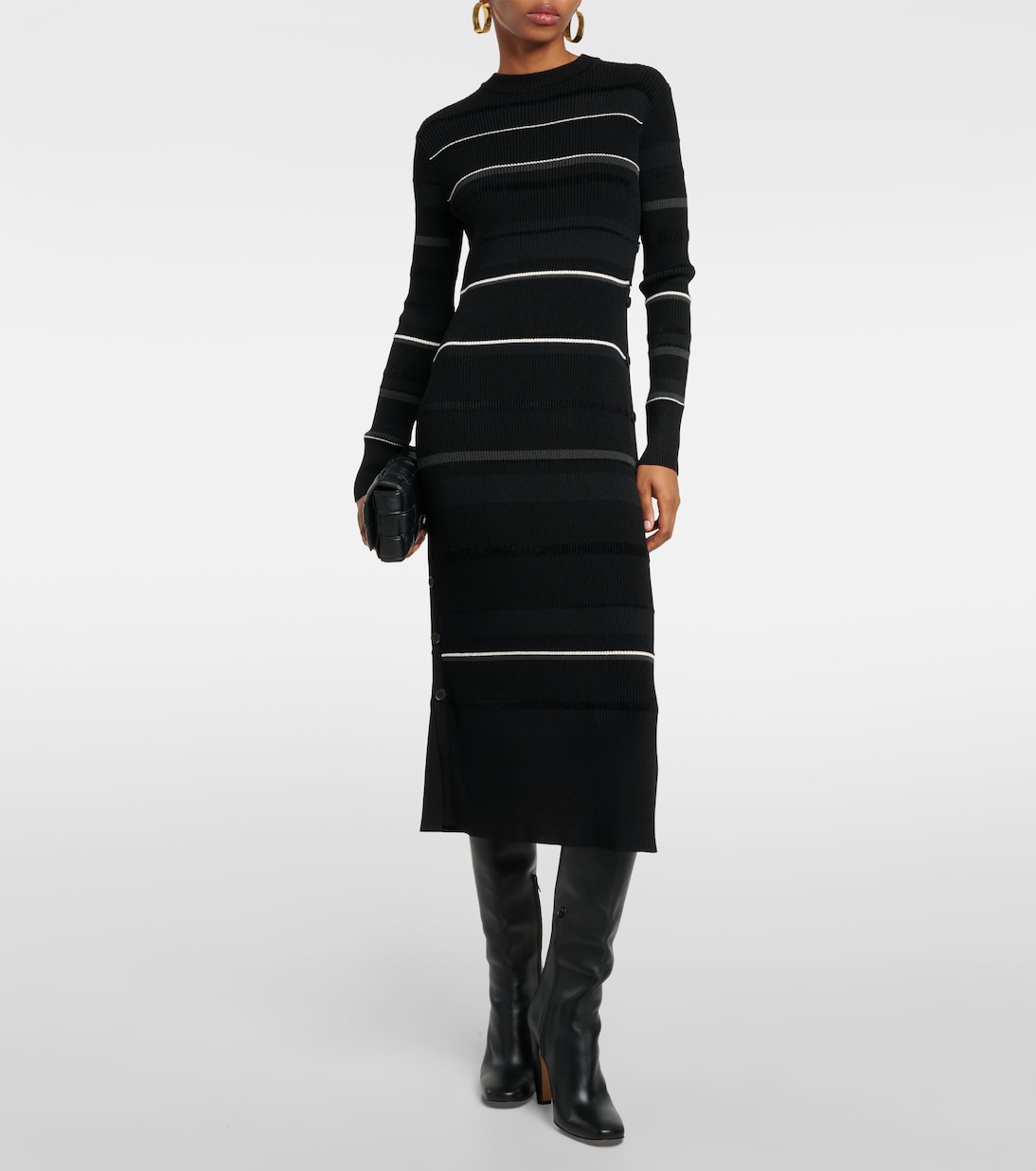 条纹针织中长连衣裙 | Proenza Schouler