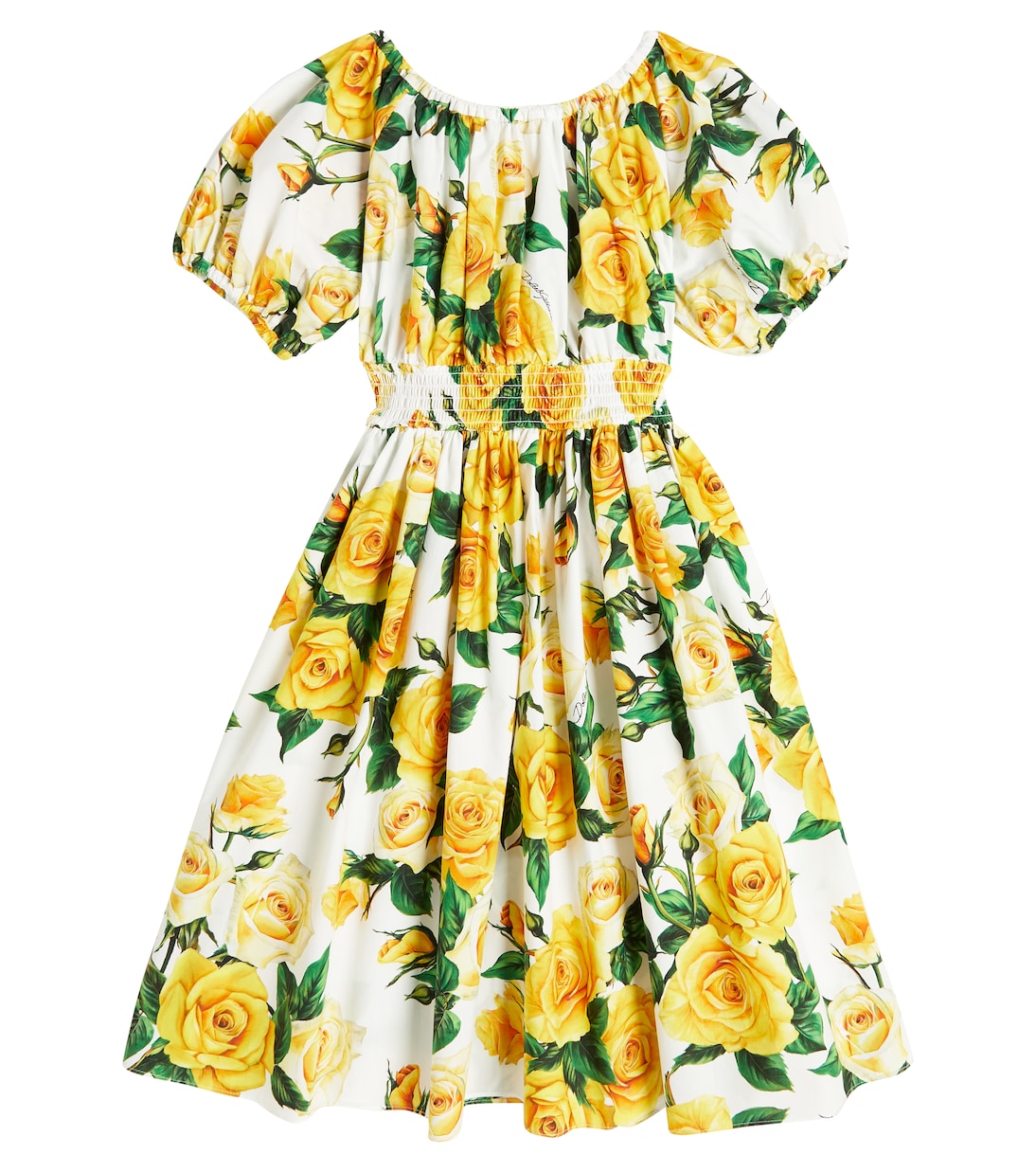 Abito in popeline di cotone con balze | Dolce&Gabbana Kids