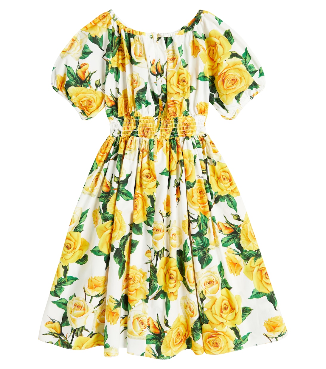 Abito in popeline di cotone con balze | Dolce&Gabbana Kids