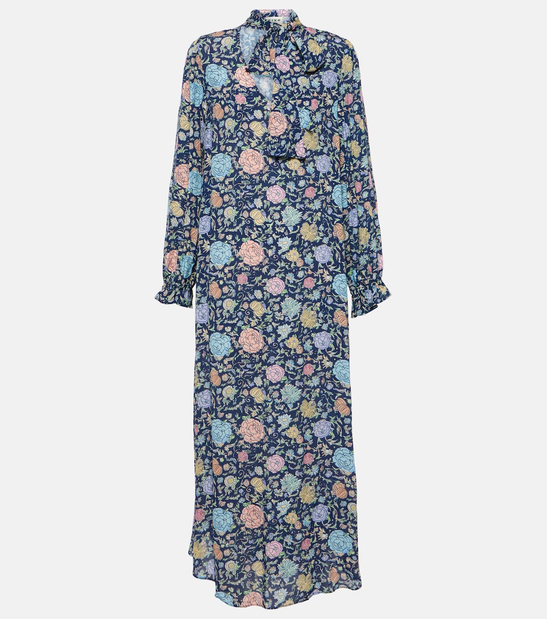 Vestido midi Ferne de crepé floral | Rixo