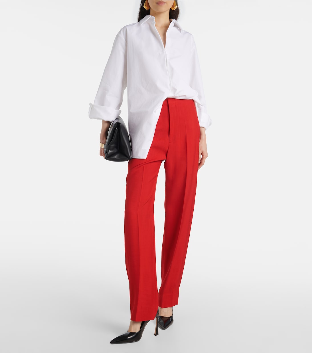 Pantaloni tapered a vita media | Victoria Beckham