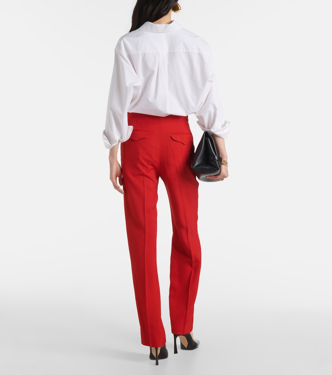 Pantaloni tapered a vita media | Victoria Beckham