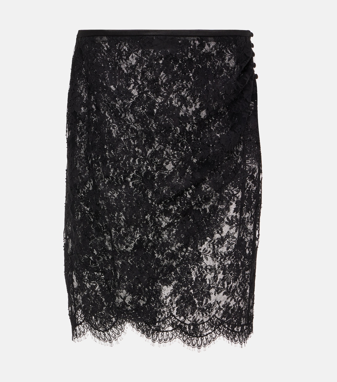 Mini-jupe en dentelle de coton mélangé | Saint Laurent