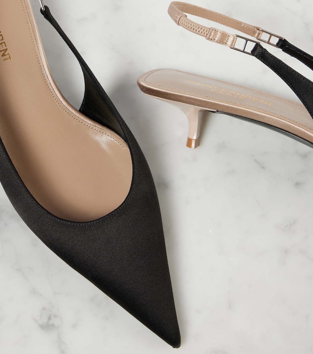 Pumps slingback Cherish 30 in crêpe di raso | Saint Laurent