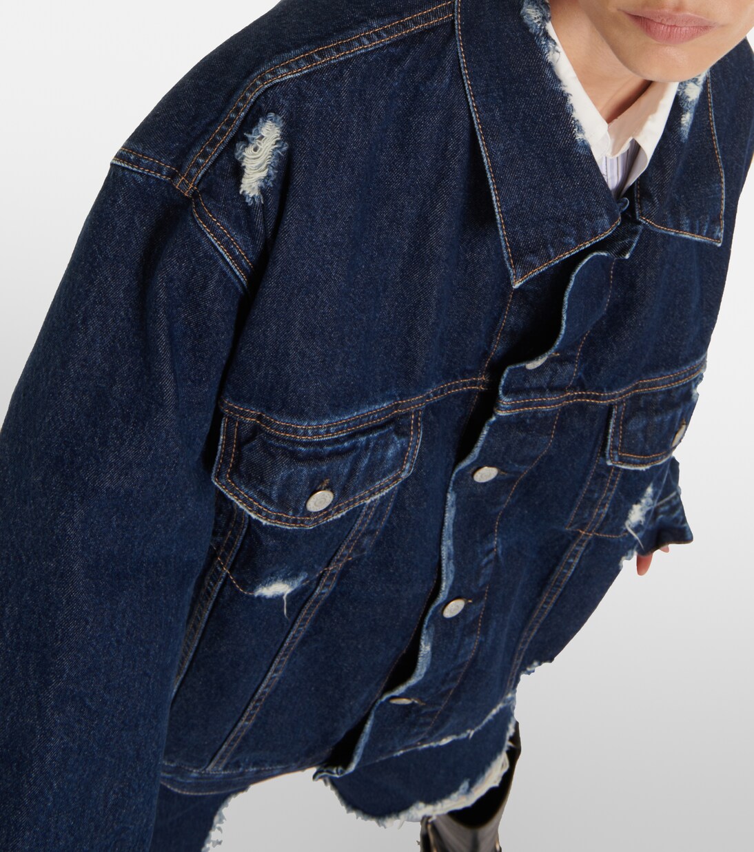 Distressed denim jacket in blue - Acne Studios | Mytheresa