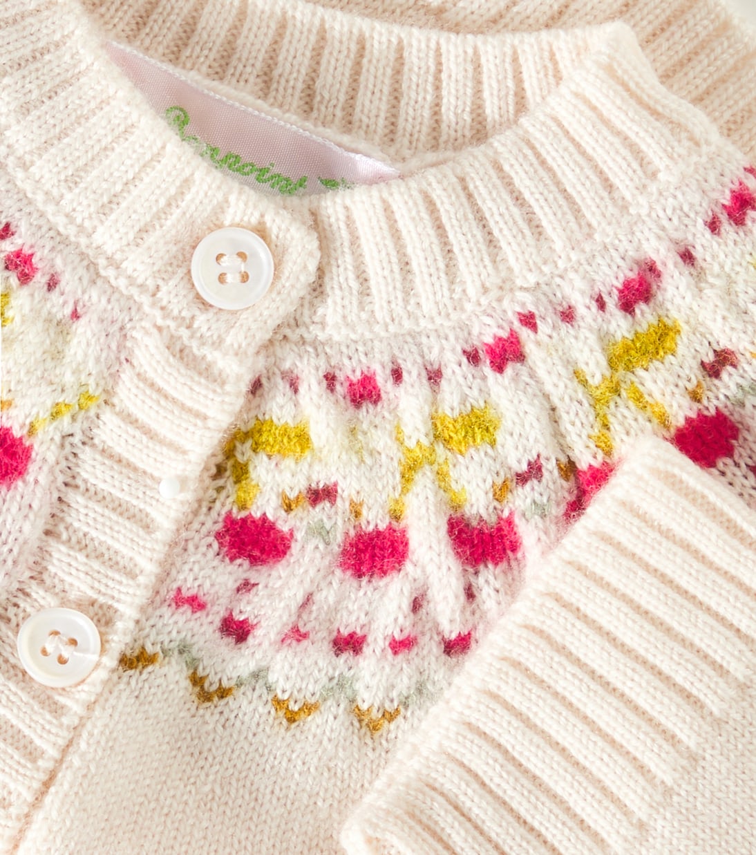 Baby Tatiana intarsia wool cardigan | Bonpoint