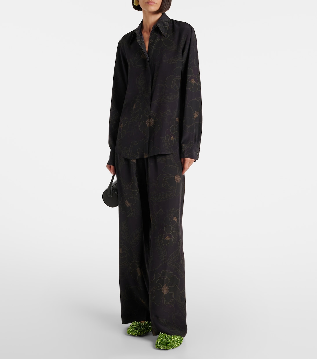 Camicia in seta con stampa floreale | Dries Van Noten