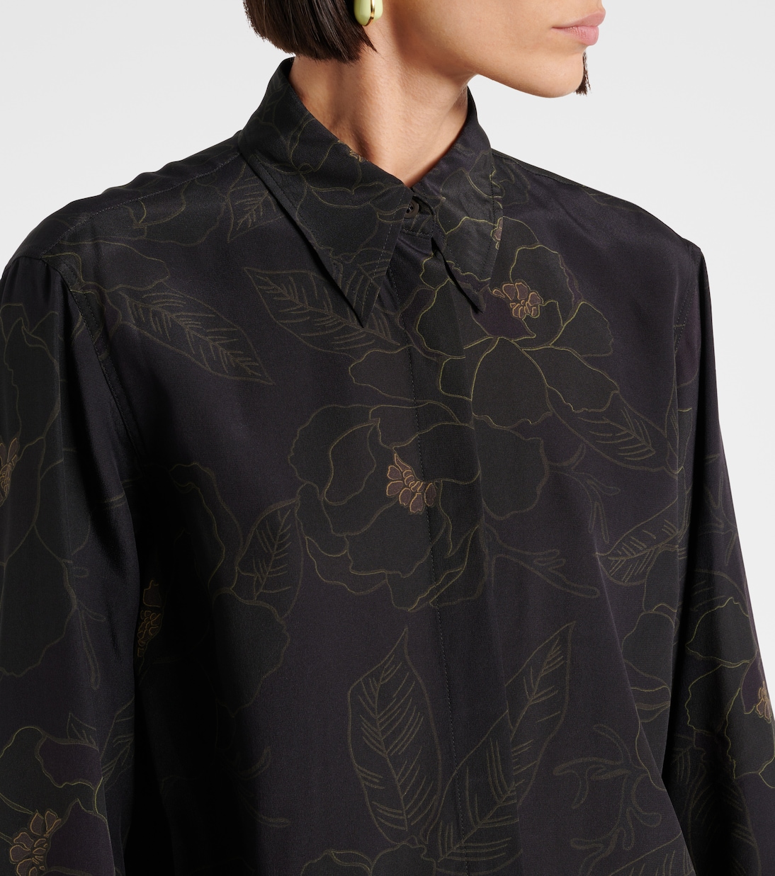 Camicia in seta con stampa floreale | Dries Van Noten