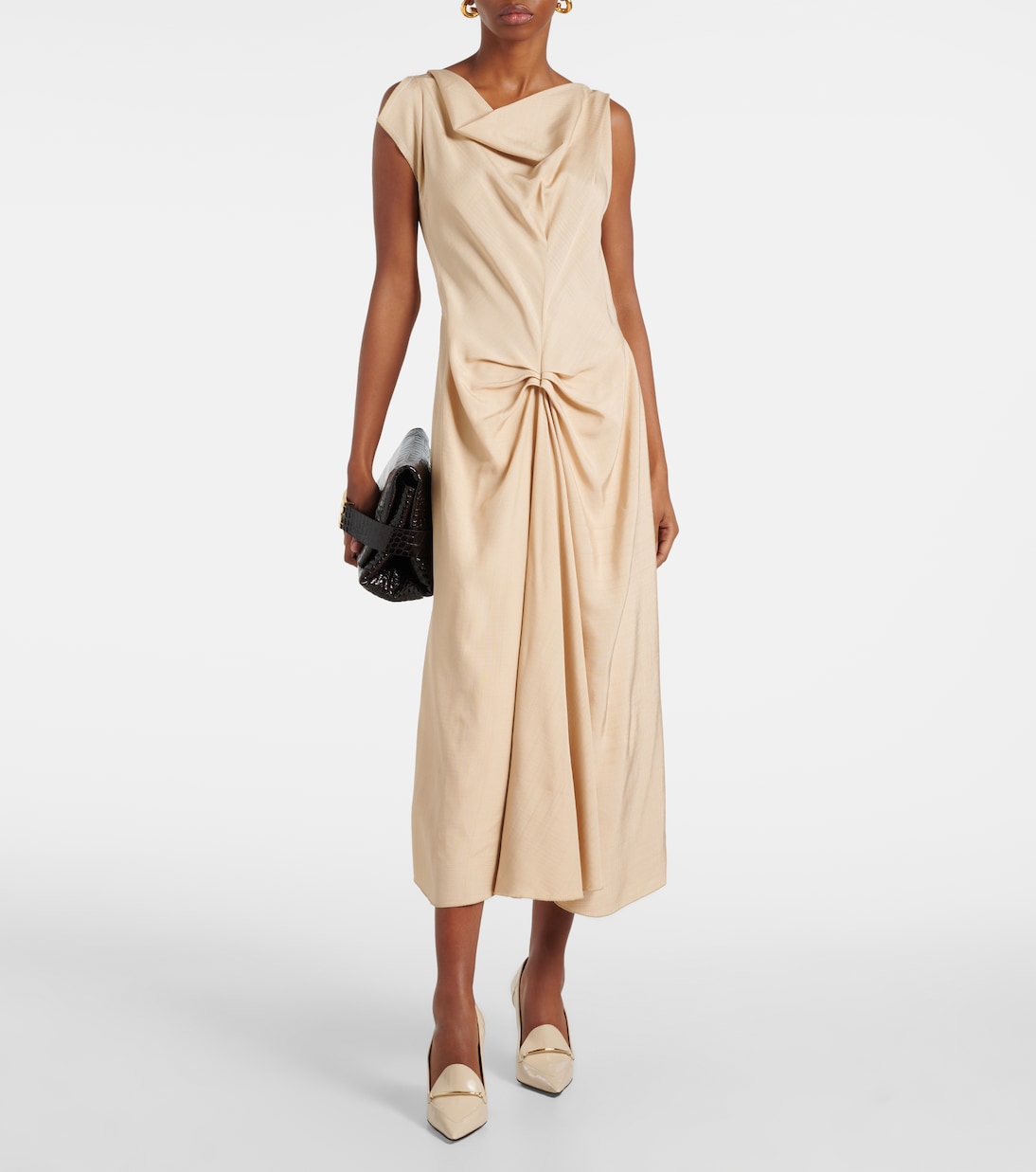 Vestido midi fruncido | Victoria Beckham