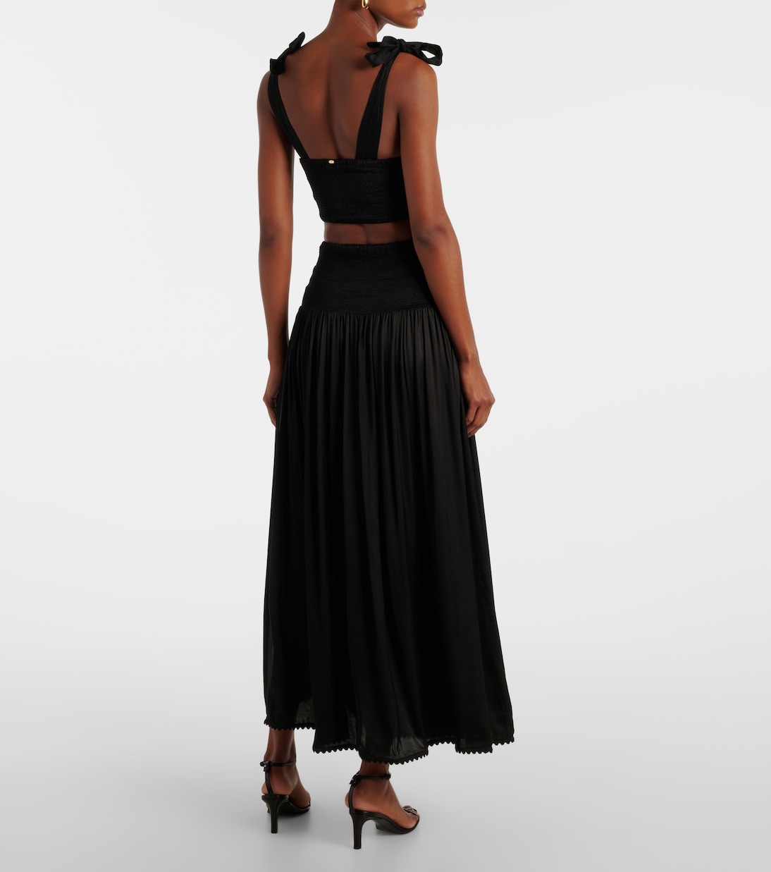 Gonna lunga Carla in raso | Poupette St Barth