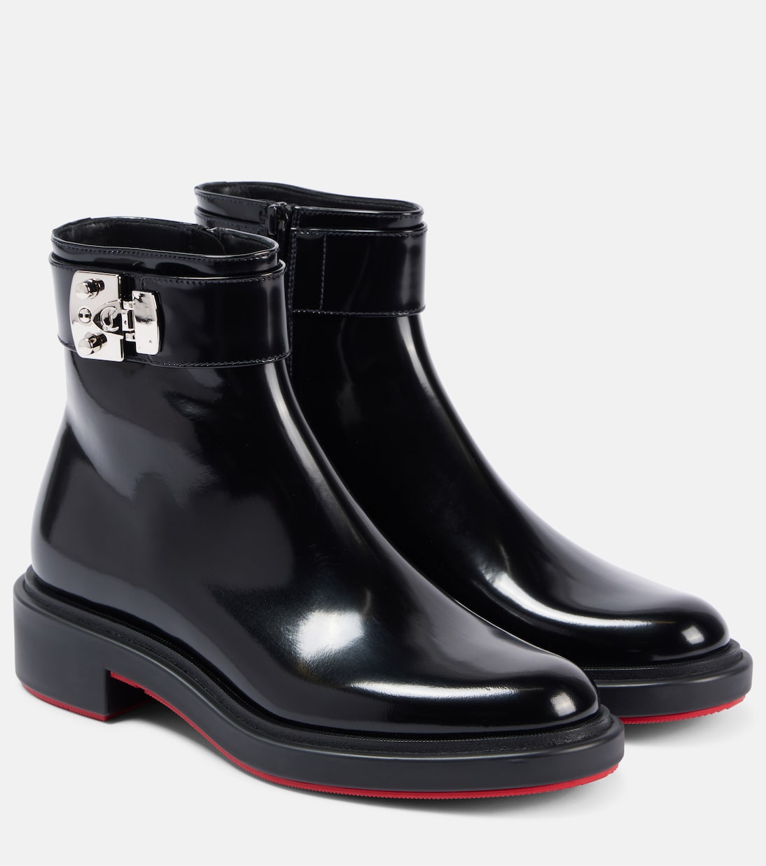 Stivaletti Urban Booty Lock in pelle lucida di Christian Louboutin per un look giovane e audace