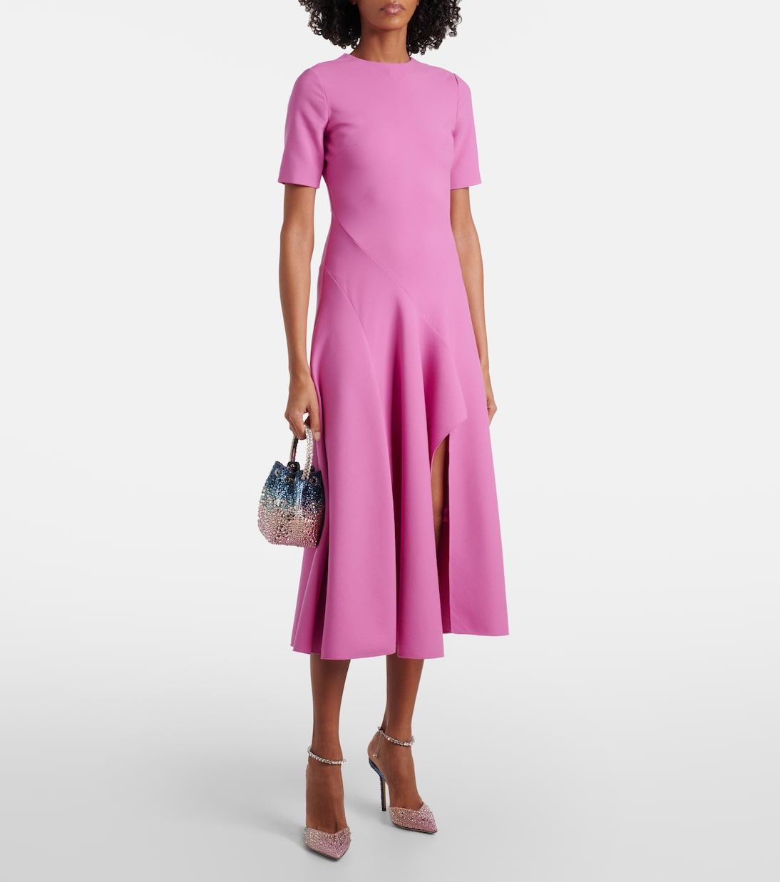 Pumps Saeda 100 in raso con cristalli | Jimmy Choo