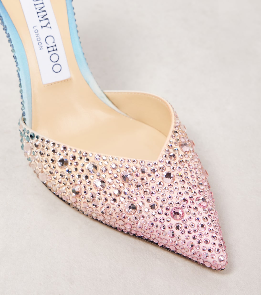 Pumps Saeda 100 in raso con cristalli | Jimmy Choo