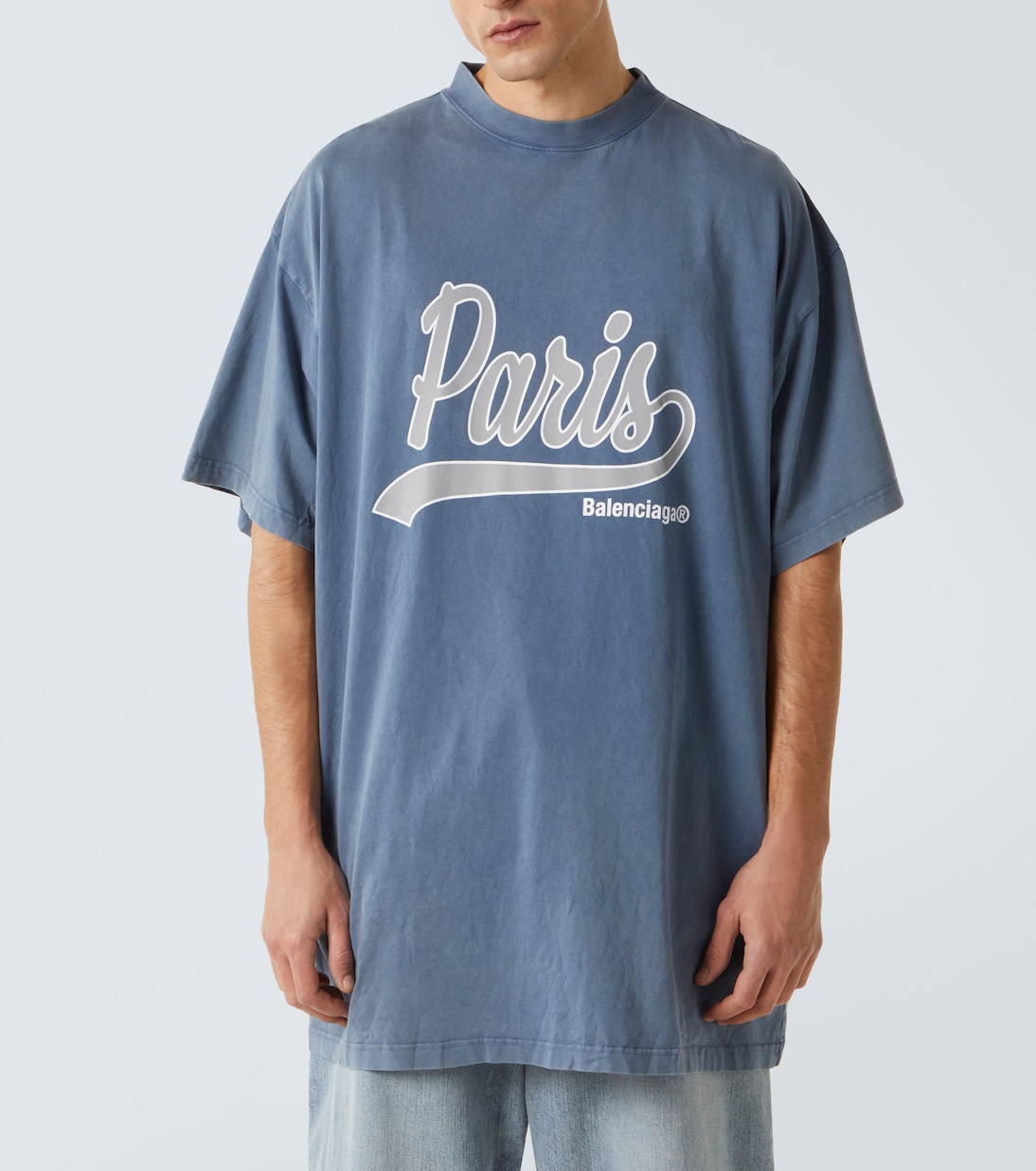 上品なファッション blue in T-shirt cotton faded Paris - Mytheresa | Balenciaga トップス