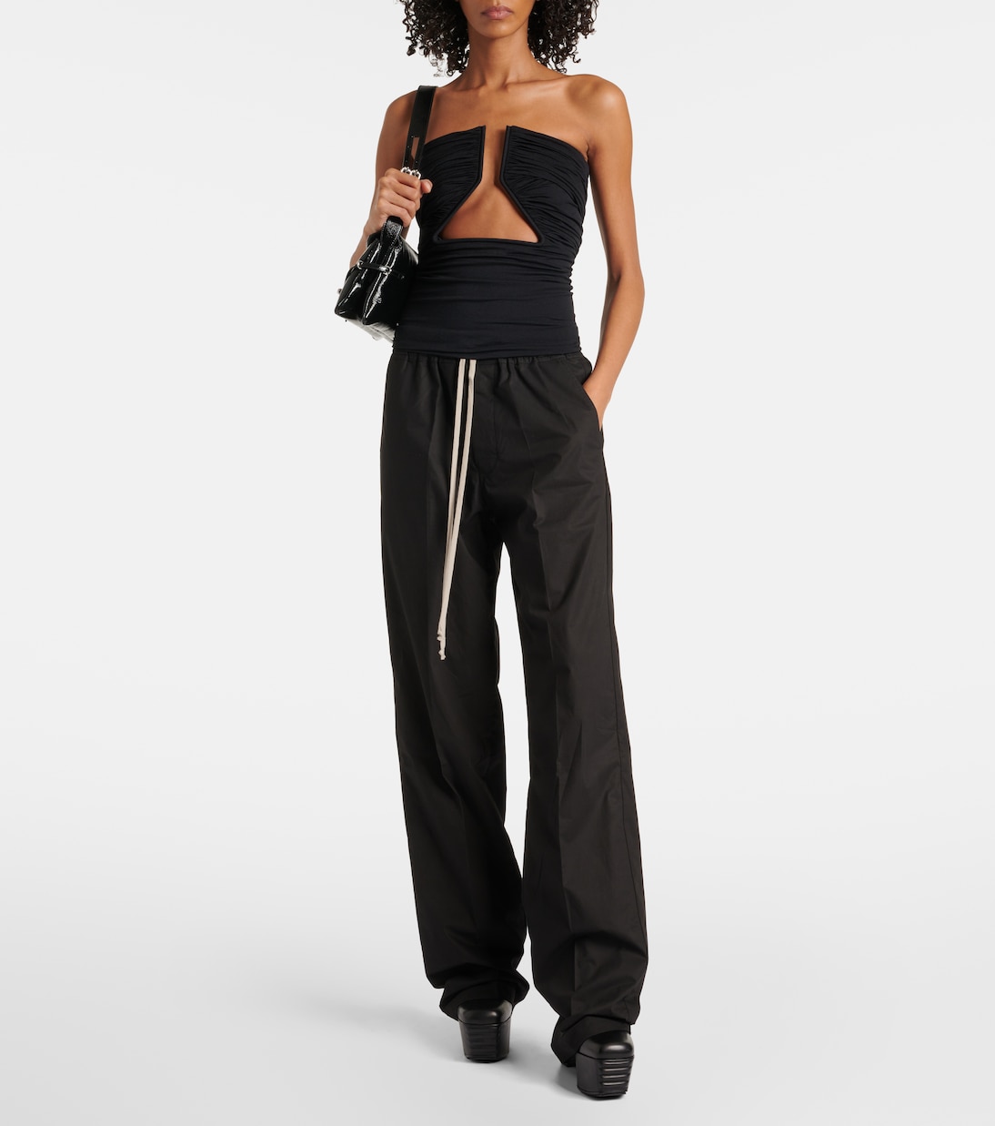 Pantaloni regular Dietrich Drawstring in cady di crêpe  | Rick Owens