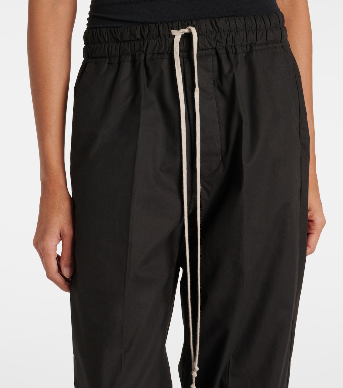 Pantaloni regular Dietrich Drawstring in cady di crêpe  | Rick Owens