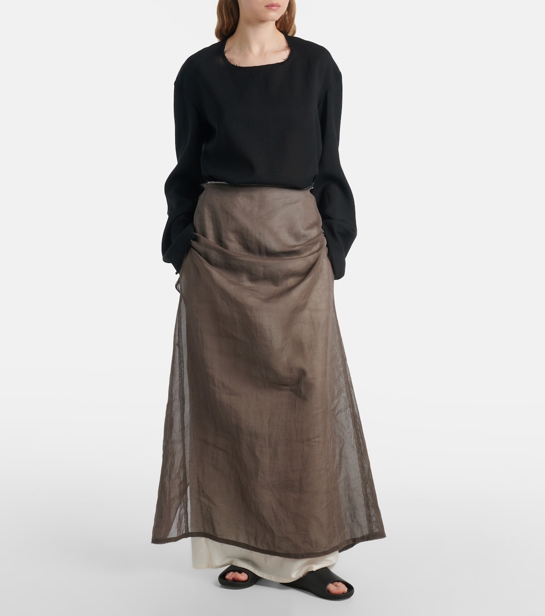 Zaira deconstructed cotton maxi skirt | The Row