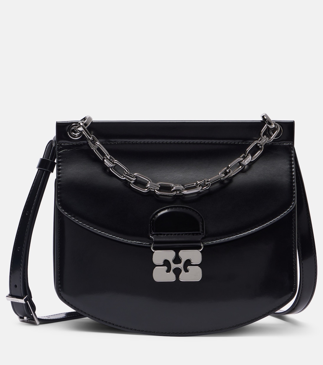 Schultertasche Apo-G Small aus Lederimitat | Ganni