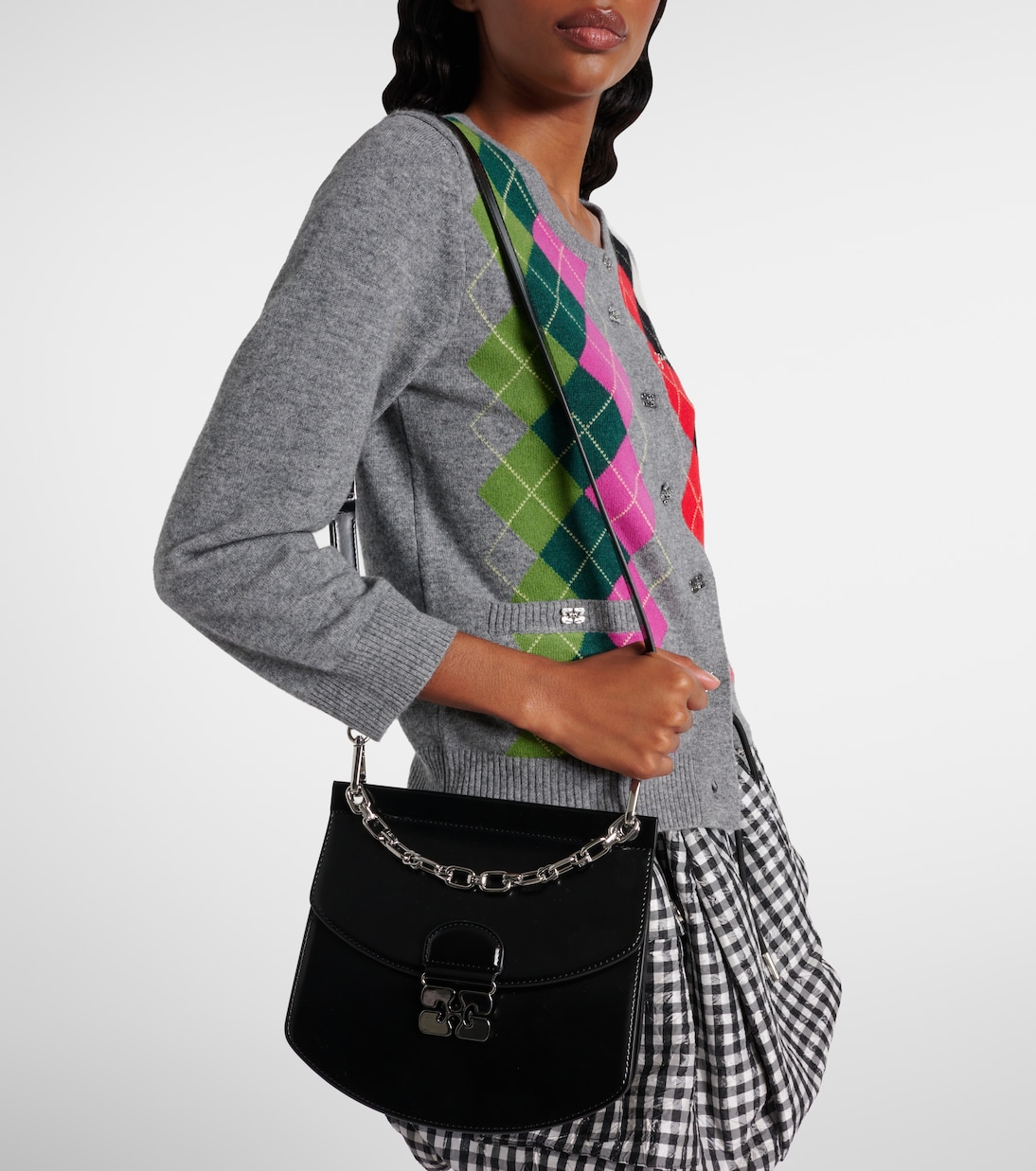 Schultertasche Apo-G Small aus Lederimitat | Ganni