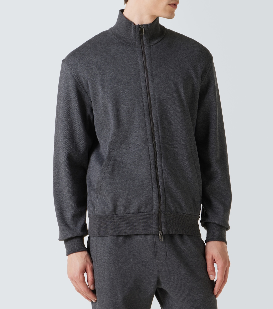 Felpa in misto cotone con zip | Brioni