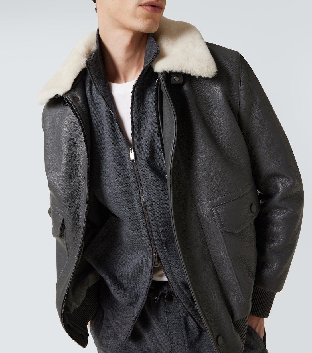 Felpa in misto cotone con zip | Brioni