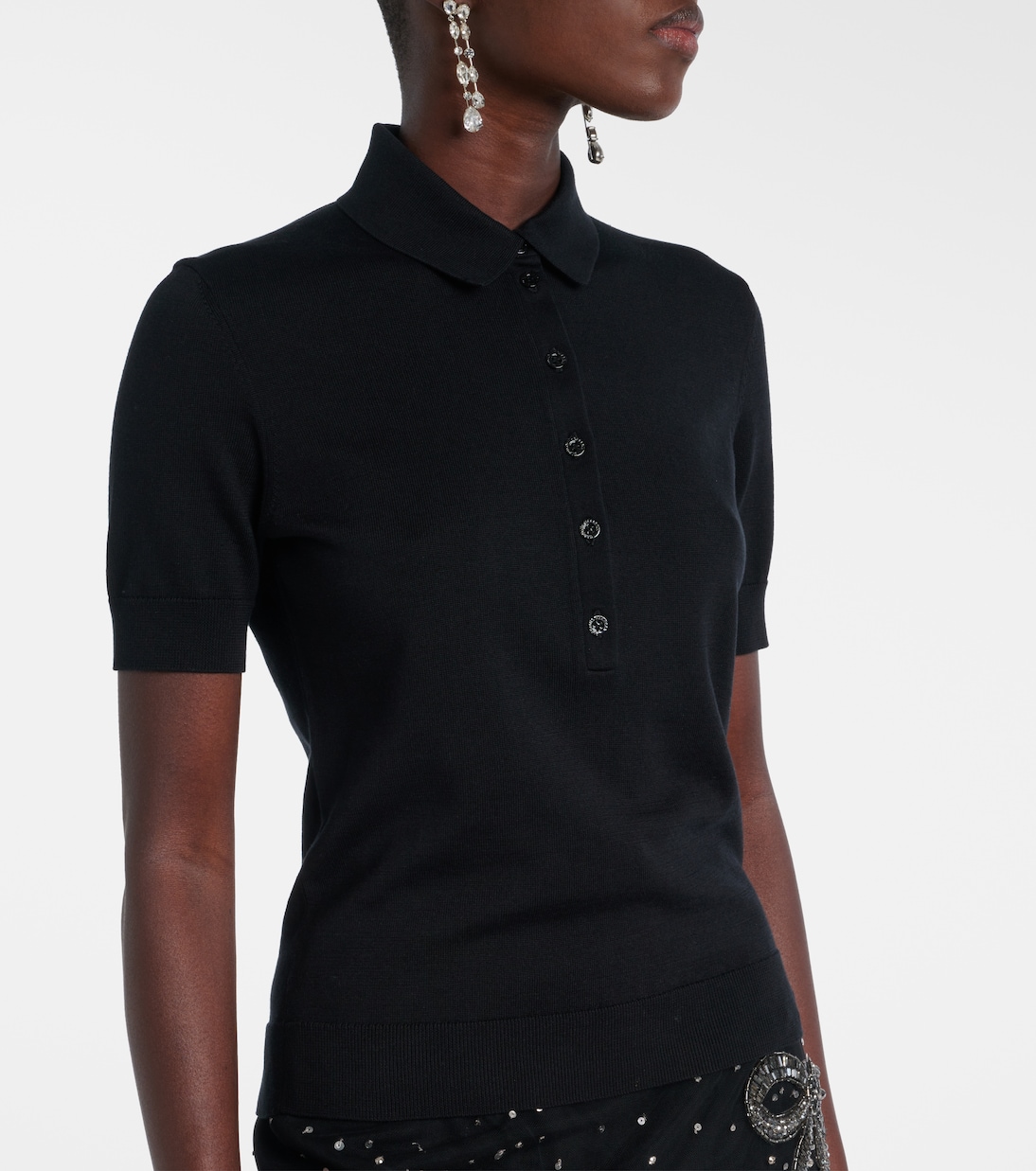 Silk and cotton-blend polo shirt | Carolina Herrera