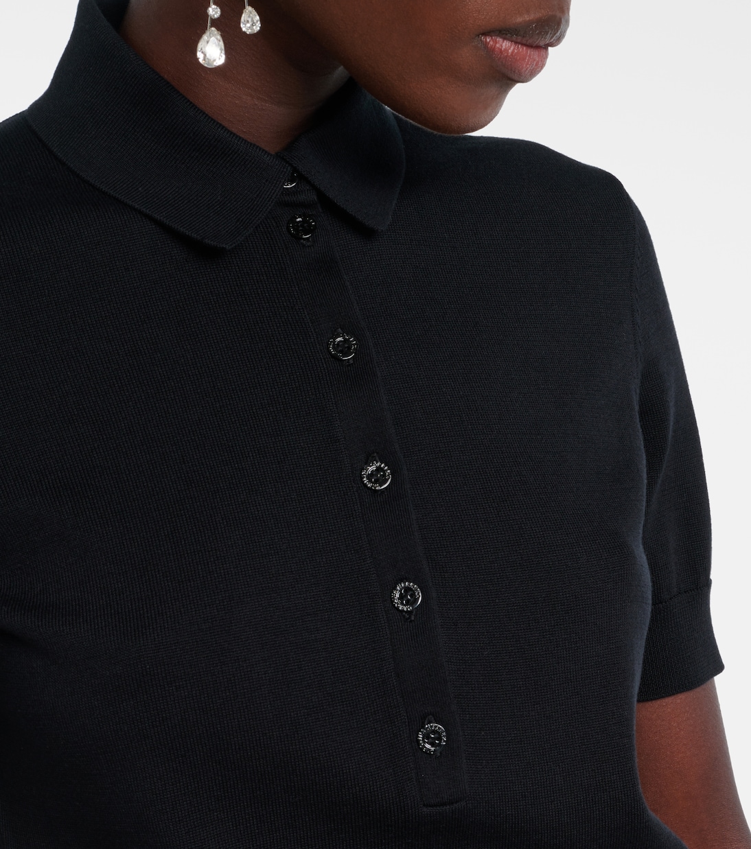 Silk and cotton-blend polo shirt | Carolina Herrera