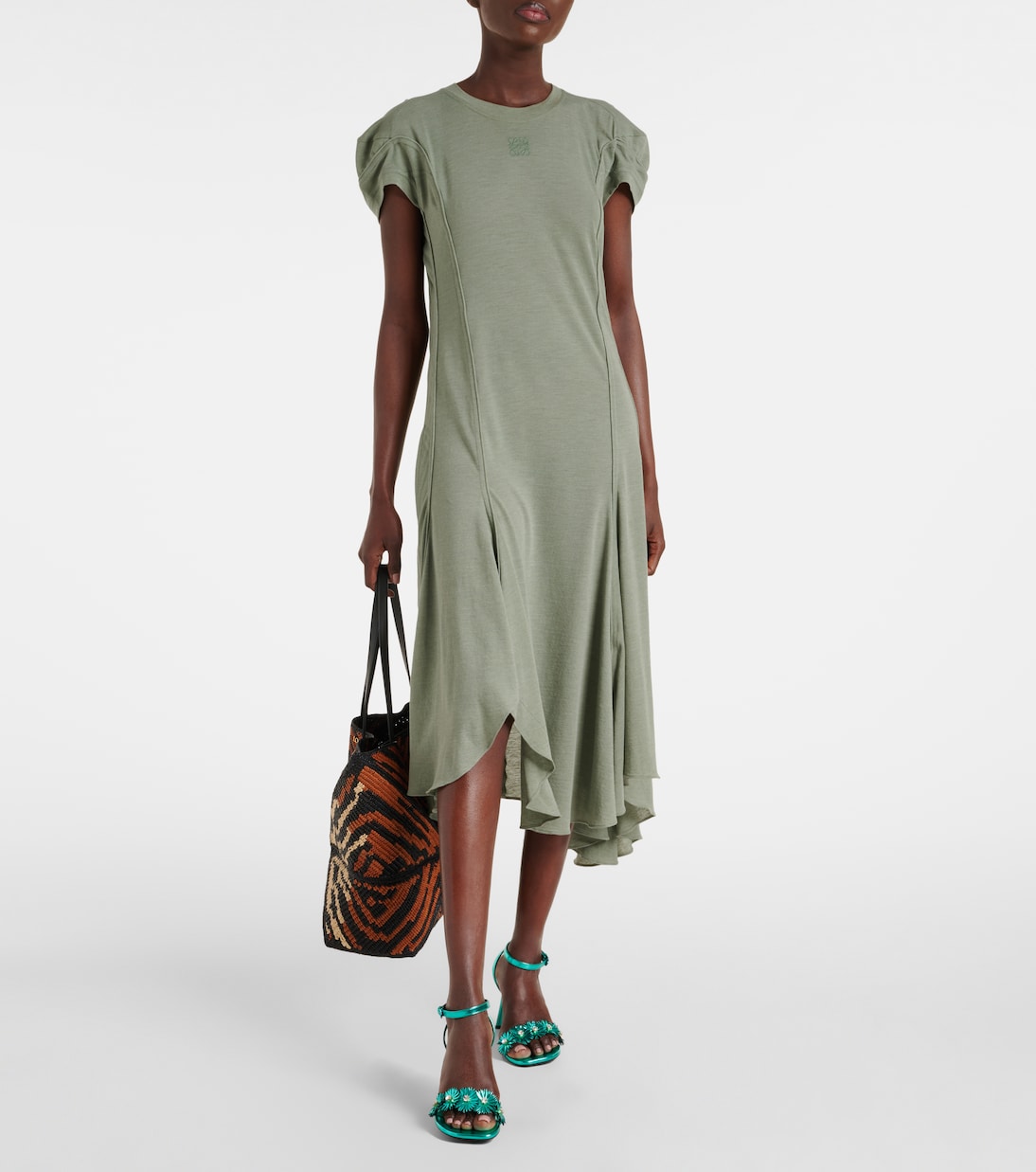 Robe midi Paula's Ibiza en coton mélangé | Loewe
