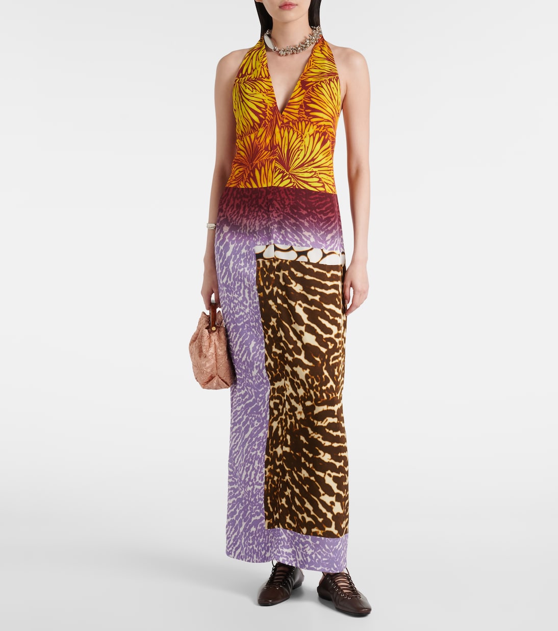Abito lungo con stampa | Dries Van Noten