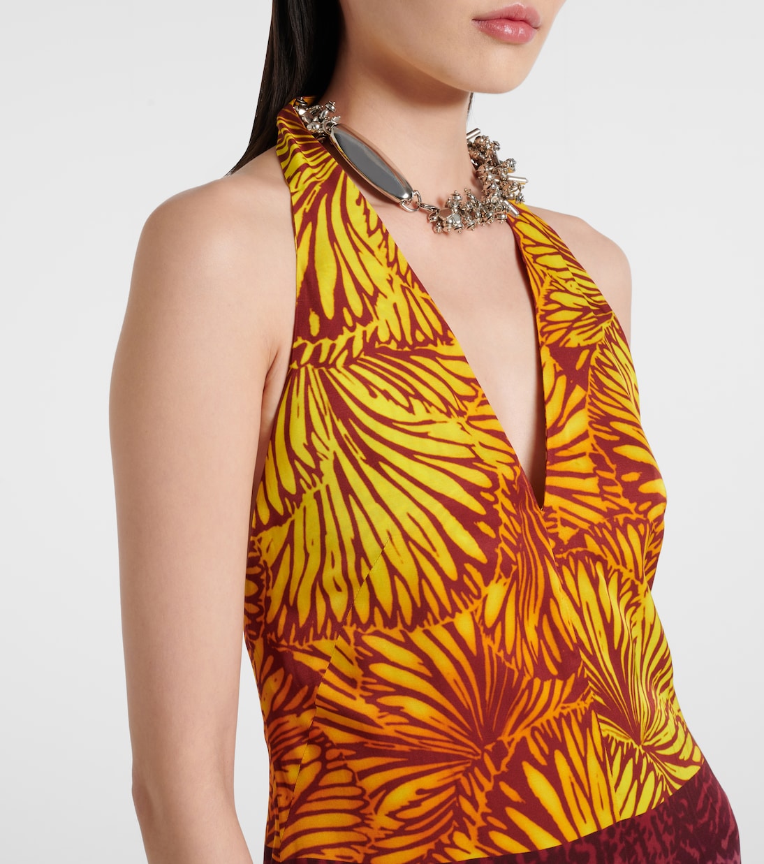 Abito lungo con stampa | Dries Van Noten