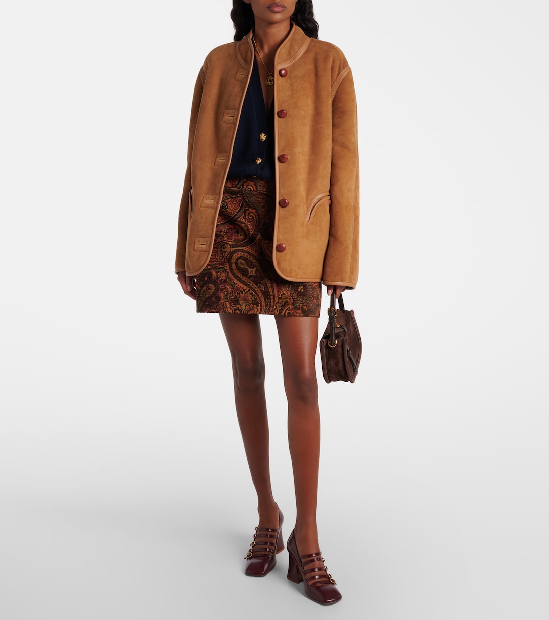 Curly shearling-lined suede jacket | Blazé Milano