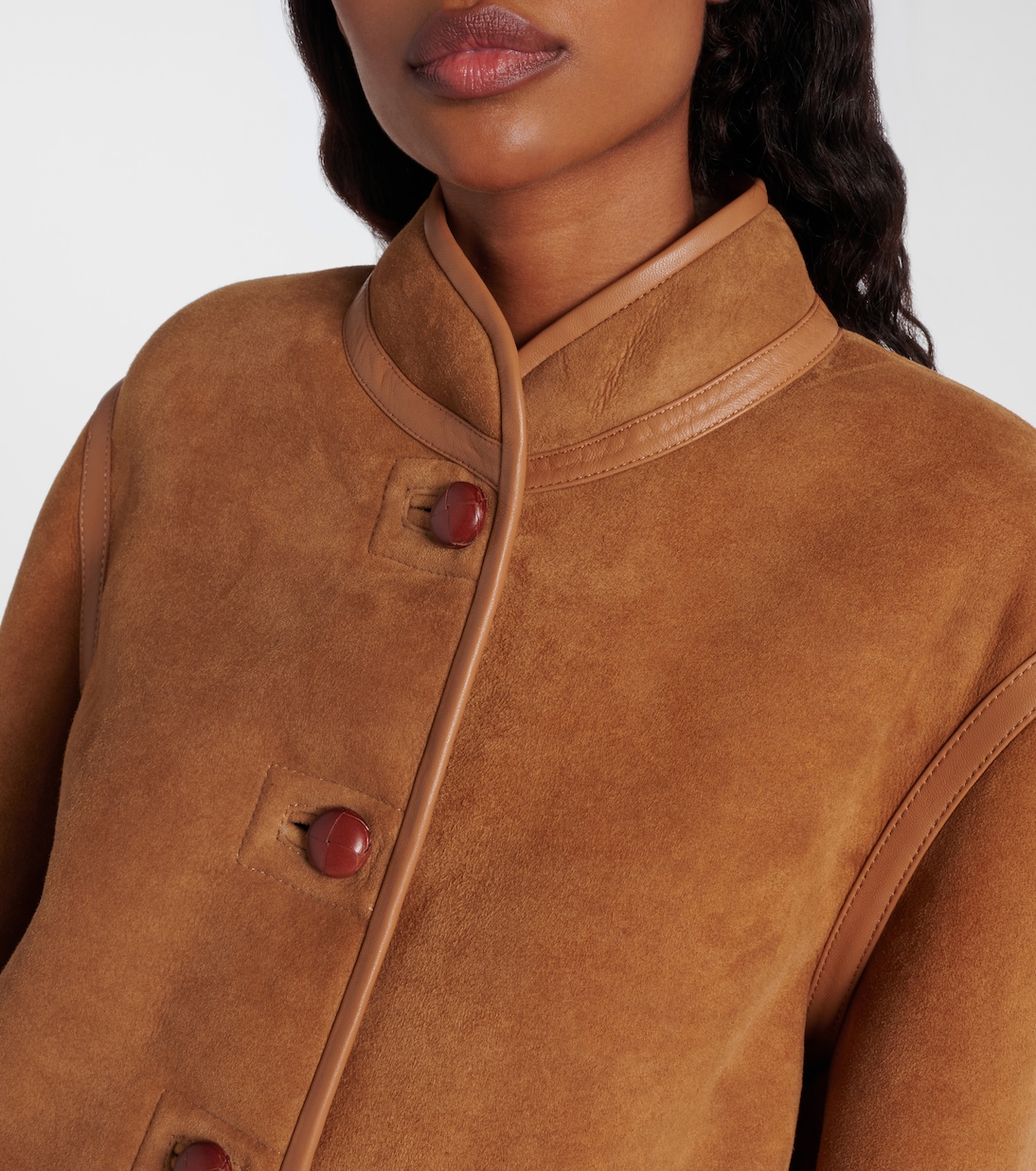 Curly shearling-lined suede jacket | Blazé Milano