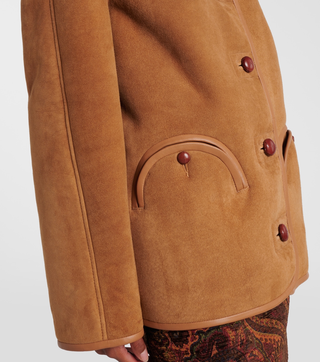 Curly shearling-lined suede jacket | Blazé Milano