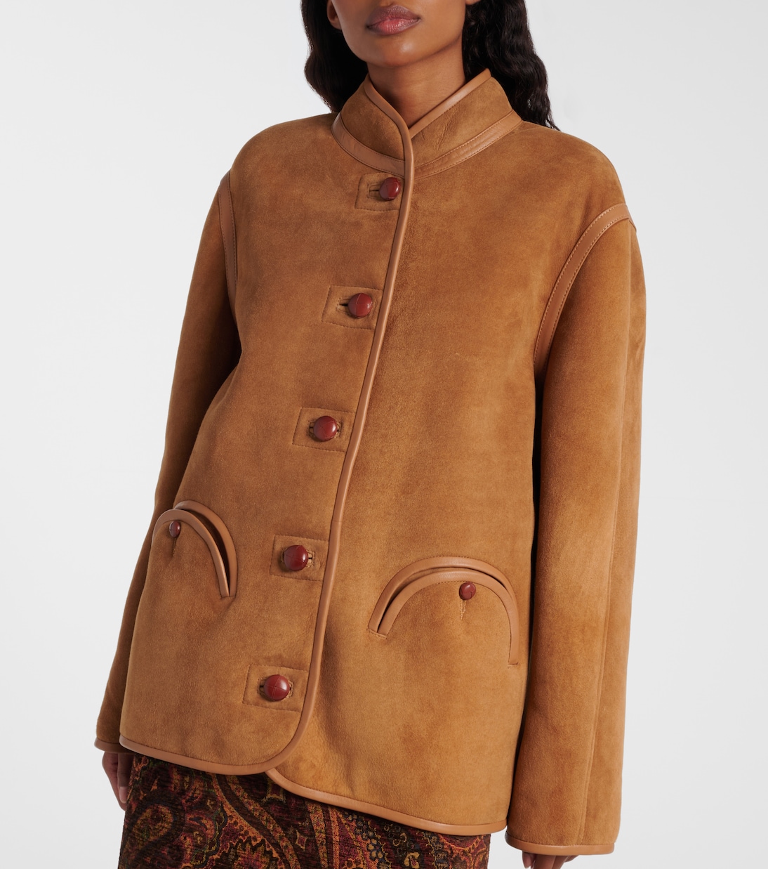 Curly shearling-lined suede jacket | Blazé Milano