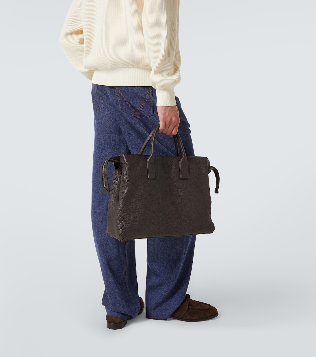 Interview leather briefcase | Bottega Veneta