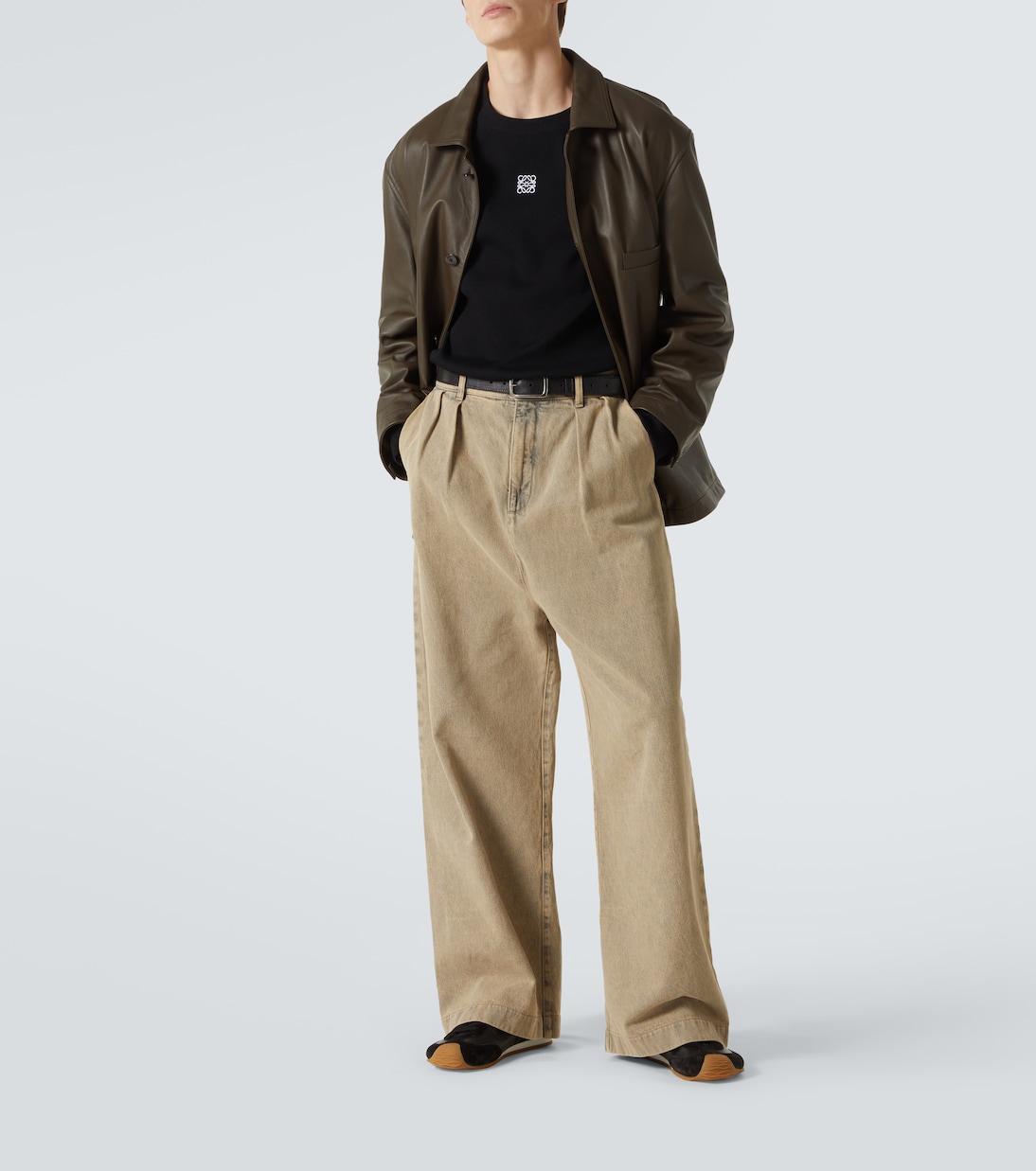 T-shirt Anagram in maglia di cotone a coste | Loewe