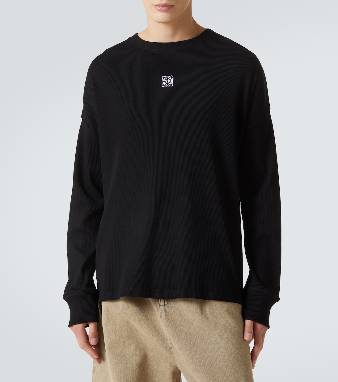 T-shirt Anagram in maglia di cotone a coste | Loewe