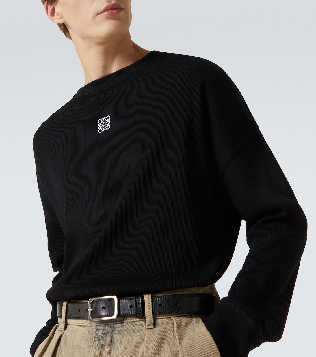 T-shirt Anagram in maglia di cotone a coste | Loewe