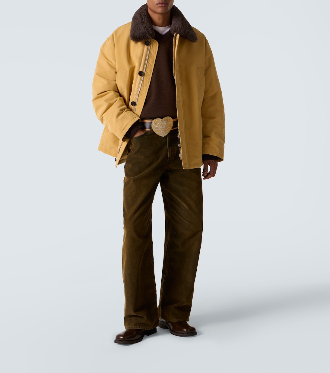 Padded shearling-trimmed jacket | Acne Studios